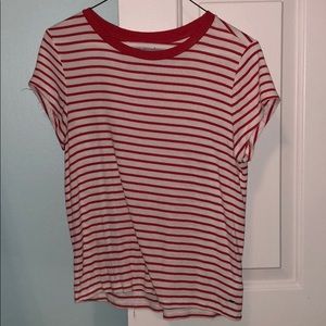 Red and white striped crop top